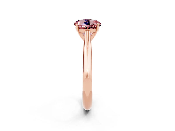 Rose gold Round Cut Morganite Solitaire Engagement Ring with Cathedral Setting and Four-Prong Mount