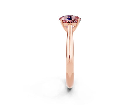 Rose gold Round Cut Morganite Solitaire Engagement Ring with Cathedral Setting and Four-Prong Mount_14