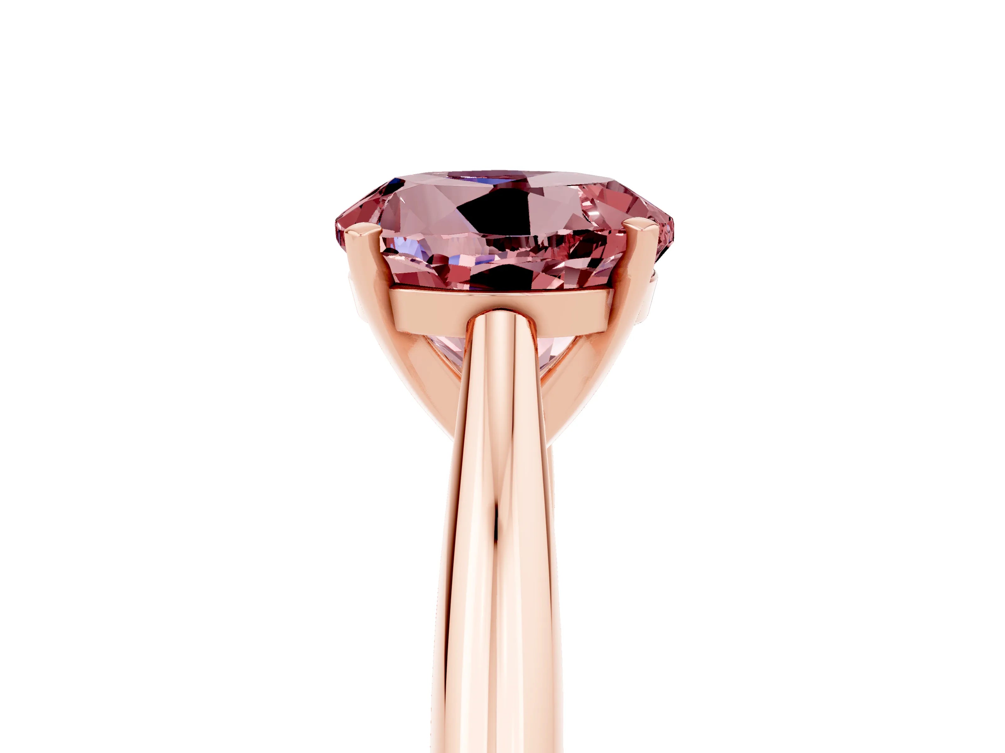 Rose gold Round Cut Morganite Solitaire Engagement Ring with Cathedral Setting and Four-Prong Mount_17