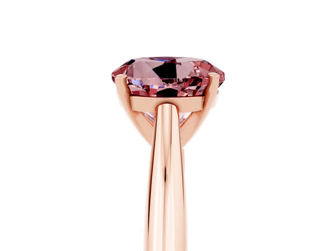 Rose gold Round Cut Morganite Solitaire Engagement Ring with Cathedral Setting and Four-Prong Mount_17