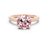Rose gold Round Cut Morganite Solitaire Engagement Ring with Classic Band and Four-Prong Setting_24