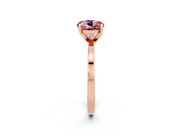Rose gold Round Cut Morganite Solitaire Engagement Ring with Classic Band and Four-Prong Setting