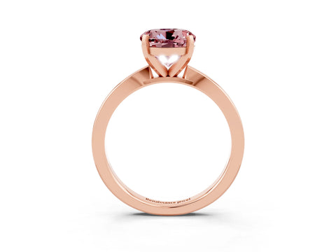 Rose gold Round Cut Morganite Solitaire Engagement Ring with Classic Band and Four-Prong Setting_27