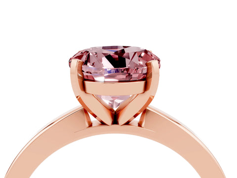 Rose gold Round Cut Morganite Solitaire Engagement Ring with Classic Band and Four-Prong Setting_28