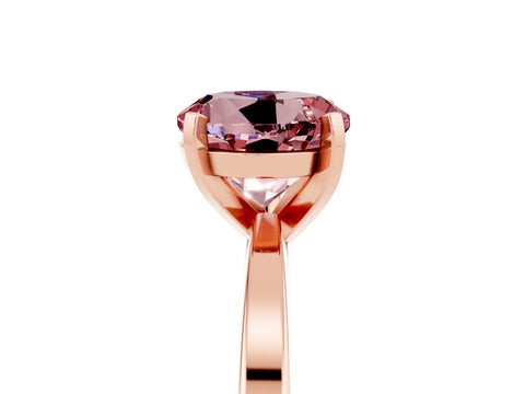 Rose gold Round Cut Morganite Solitaire Engagement Ring with Classic Band and Four-Prong Setting_29