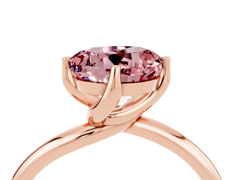 Rose gold Round Cut Morganite Solitaire Engagement Ring with Four-Prong Setting and Classic Band_16