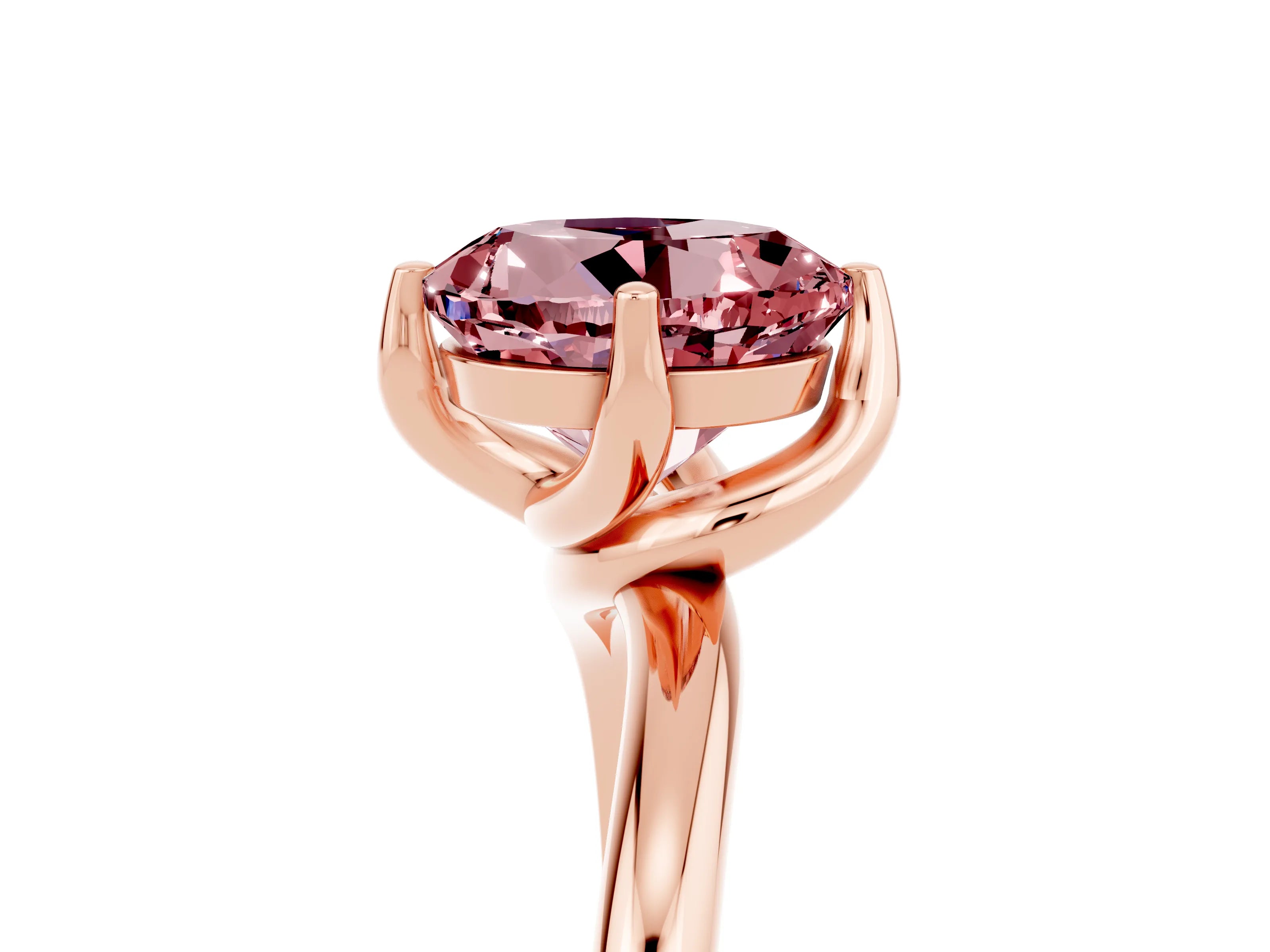 Rose gold Round Cut Morganite Solitaire Engagement Ring with Four-Prong Setting and Classic Band_17