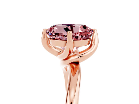 Rose gold Round Cut Morganite Solitaire Engagement Ring with Four-Prong Setting and Classic Band_17