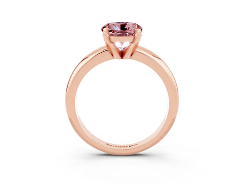 Rose gold Round Cut Morganite Solitaire Engagement Ring with Round Band and Four-Prong Setting_3