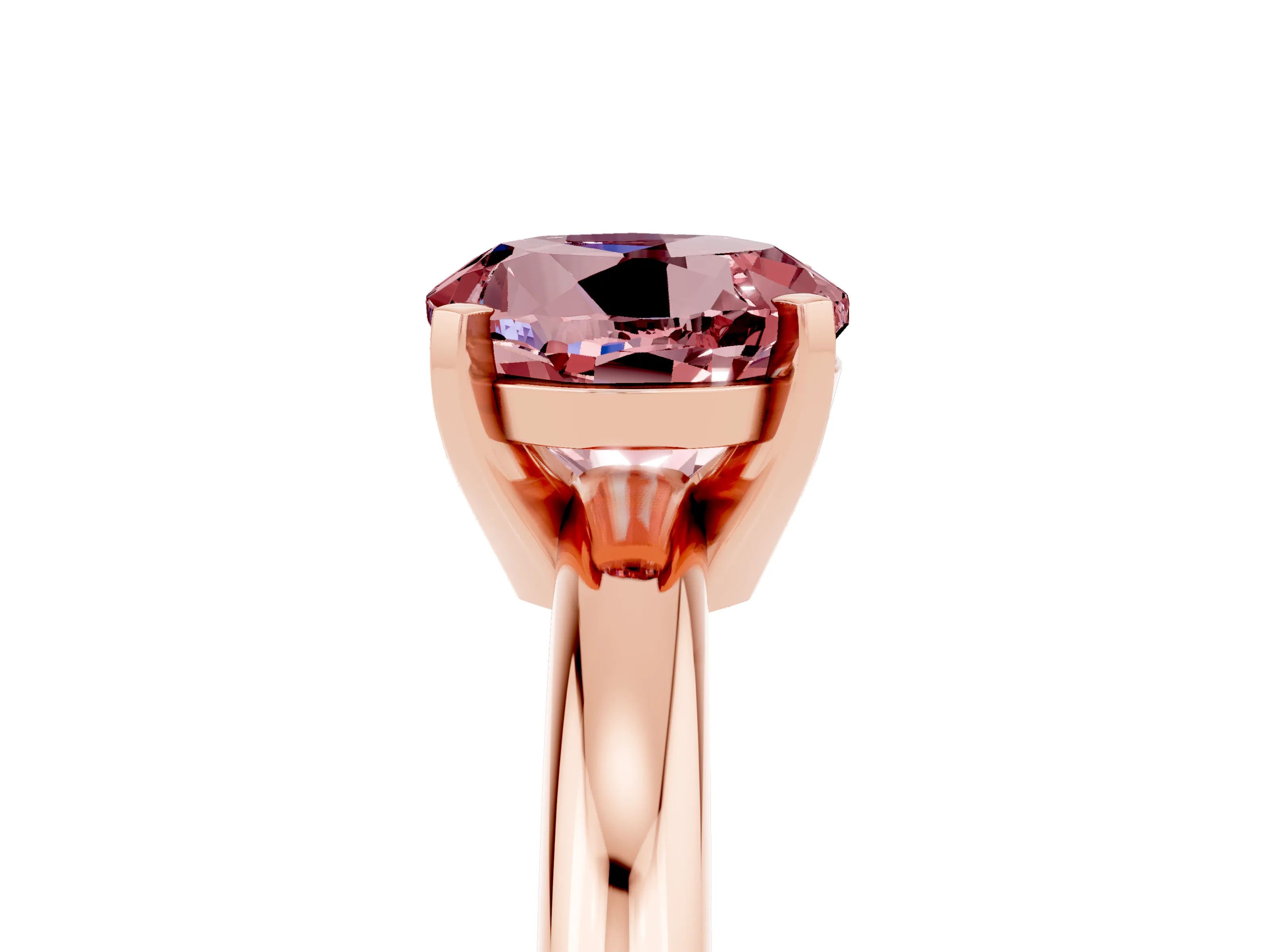 Rose gold Round Cut Morganite Solitaire Engagement Ring with Round Band and Four-Prong Setting_5
