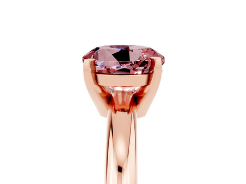 Rose gold Round Cut Morganite Solitaire Engagement Ring with Round Band and Four-Prong Setting_5