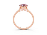 Rose gold Round Cut Morganite Solitaire Ring with Flower Prong Setting and Classic Band_15