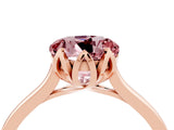 Rose gold Round Cut Morganite Solitaire Ring with Flower Prong Setting and Classic Band_16