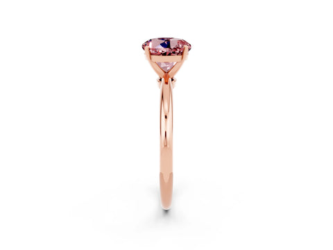 Rose gold Round Cut Morganite Solitaire Ring with Six-Prong Setting and Classic Band_2