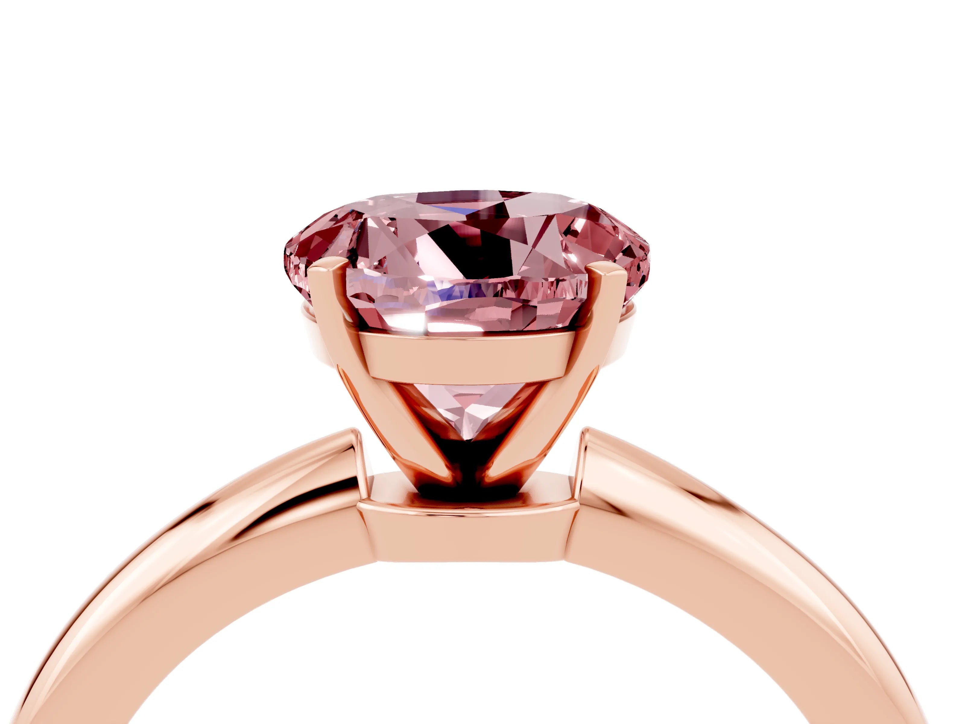 Rose gold Round Cut Morganite Solitaire Ring with Six-Prong Setting and Classic Band_4