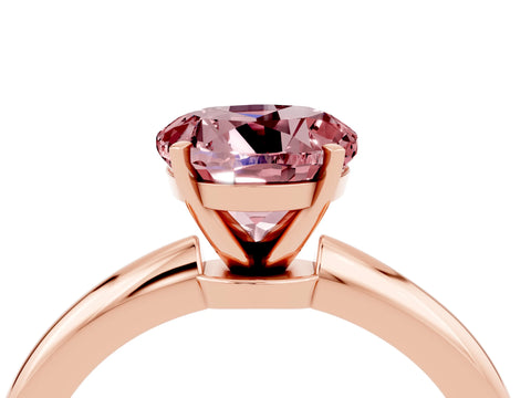 Rose gold Round Cut Morganite Solitaire Ring with Six-Prong Setting and Classic Band_4