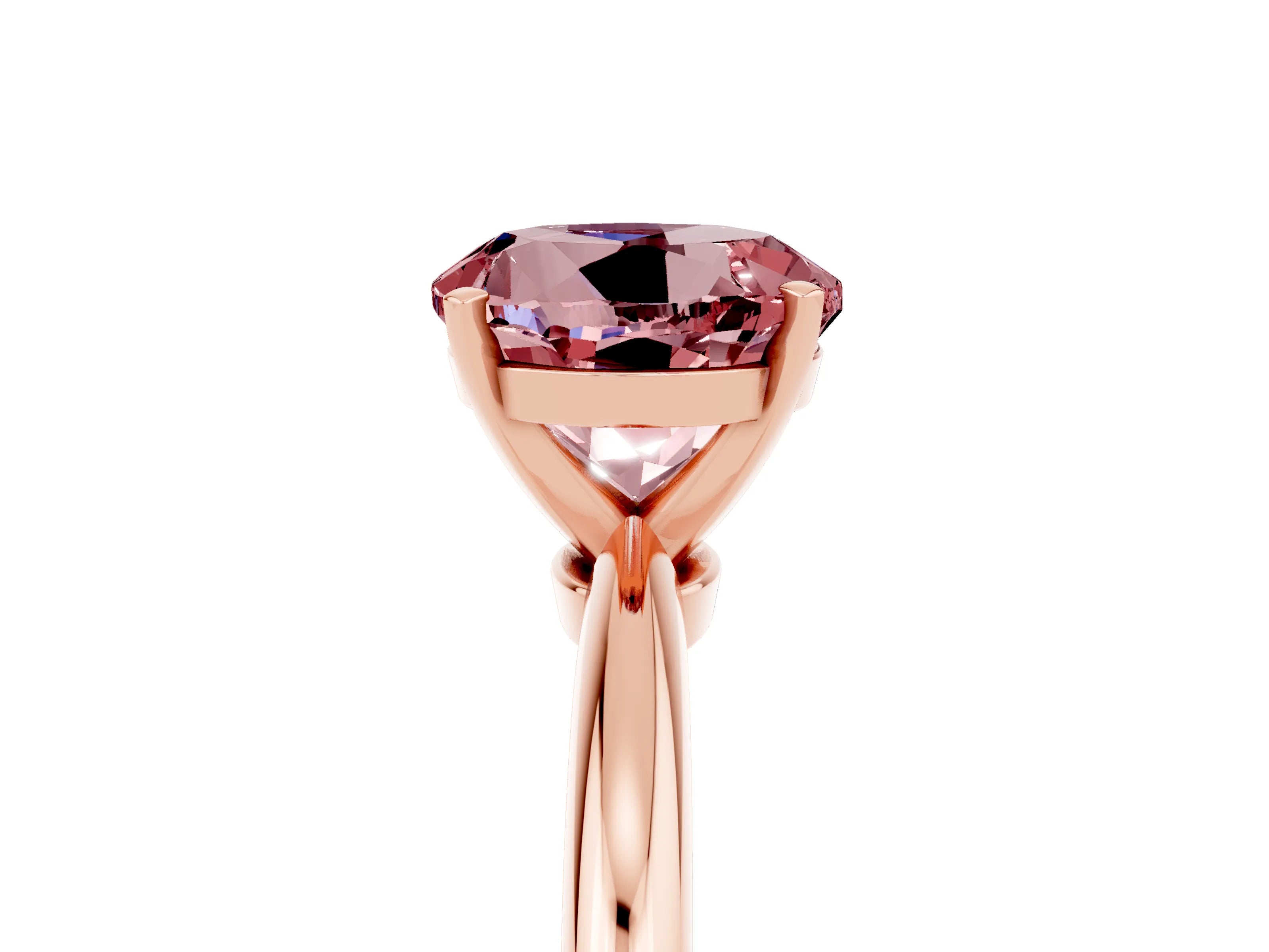 Rose gold Round Cut Morganite Solitaire Ring with Six-Prong Setting and Classic Band_5