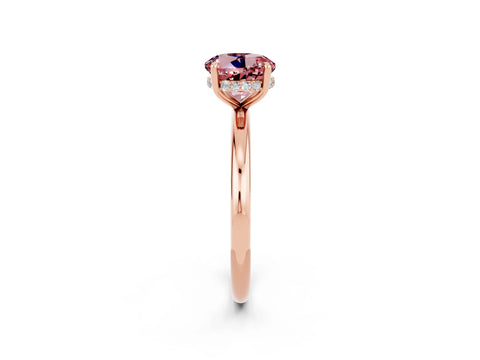 Rose gold Round Cut Morganite Solitaire Ring with Thin Band and Four-Prong Setting_14