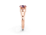 Rose gold Round Cut Morganite Solitaire Ring with Wide Band and Prong Setting_2