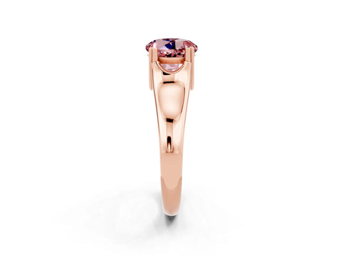Rose gold Round Cut Morganite Solitaire Ring with Wide Band and Prong Setting_2