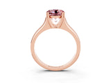 Rose gold Round Cut Morganite Solitaire Ring with Wide Band and Prong Setting_3