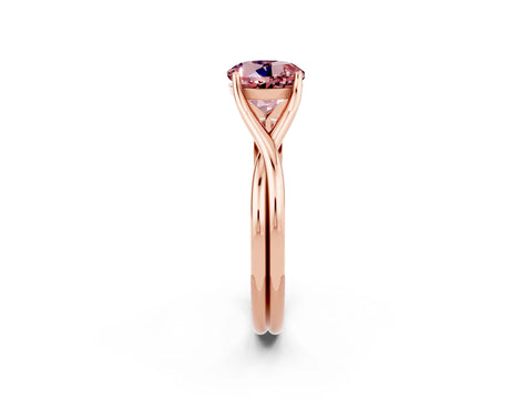 Rose gold Round Cut Morganite Solitaire Twist Band Prong Setting Ring_38