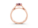 Rose gold Round Cut Morganite Solitaire Twist Band Prong Setting Ring_39