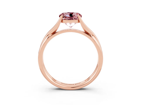 Rose gold Round Cut Morganite Solitaire Twist Band Prong Setting Ring_39