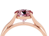 Rose gold Round Cut Morganite Solitaire Twist Band Prong Setting Ring_40