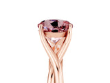 Rose gold Round Cut Morganite Solitaire Twist Band Prong Setting Ring_41