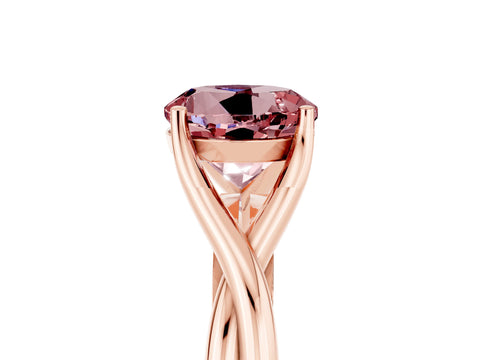 Rose gold Round Cut Morganite Solitaire Twist Band Prong Setting Ring_41
