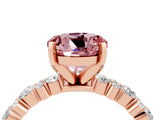 Rose gold Round Cut Morganite Solitaire with Side Stones, Pave Band, Four-Prong Setting_40