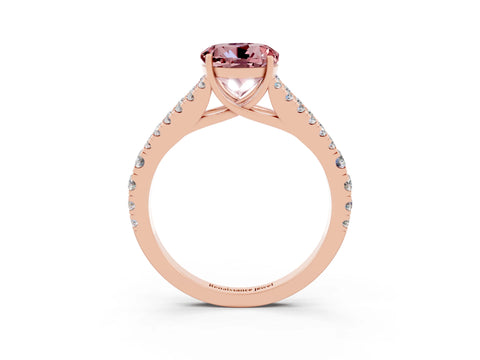 Rose gold Round Cut Morganite Split Shank Pavé Engagement Ring with Four-Prong Setting_15