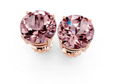 10K Rose Gold 1.05 Carat Round Morganite Stud Earrings