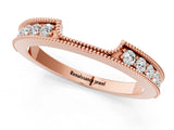 Rose gold Round Cut Pavé Diamond Contour Band with Milgrain Detailing_5
