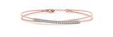 Rose gold Round Cut Pave Diamond Double Wire Bracelet with Channel Setting