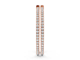 Rose gold Round Cut Pave Diamond Hoop Earrings with Prong Setting_15