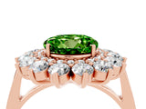 Rose gold Round Cut Peridot Floral Double Halo Engagement Ring with Prong Setting_16