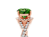 Rose gold Round Cut Peridot  Halo Twist Band Solitaire Prong Setting Ring_41
