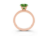 Rose gold Round Cut Peridot Milgrain Pavé Engagement Ring with Four-Prong Setting_3