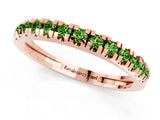 Rose gold Round Cut Peridot Pavé Set Thin Band_1