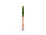 Rose gold Round Cut Peridot Pavé Set Thin Band_2