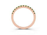 Rose gold Round Cut Peridot Pavé Set Thin Band_3