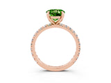Rose gold Round Cut Peridot Pavé Solitaire Ring with Round Band and Prong Setting_27