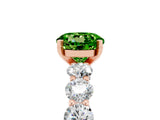 Rose gold Round Cut Peridot Prong Setting with Side Stones on a Pave Band_5