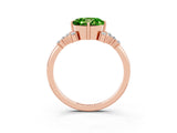 Rose gold Round Cut Peridot Ring with Side Stones and Four-Prong Setting_39