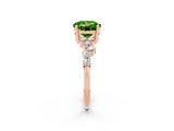 Rose gold Round Cut Peridot Scattered Round Accent Ring with Prong Setting_14