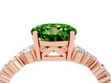 Rose gold Round Cut Peridot Scattered Round Accent Ring with Prong Setting_16