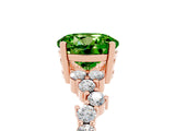 Rose gold Round Cut Peridot Scattered Round Accent Ring with Prong Setting_17