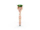Rose gold Round Cut Peridot Solitaire Celtic Knot Ring with Four-Prong Setting_14